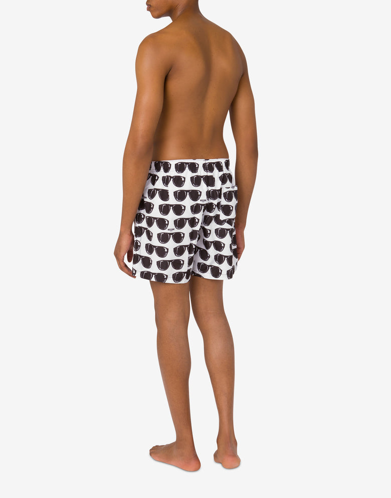 Printed nylon beach boxer shorts White Moschino 2