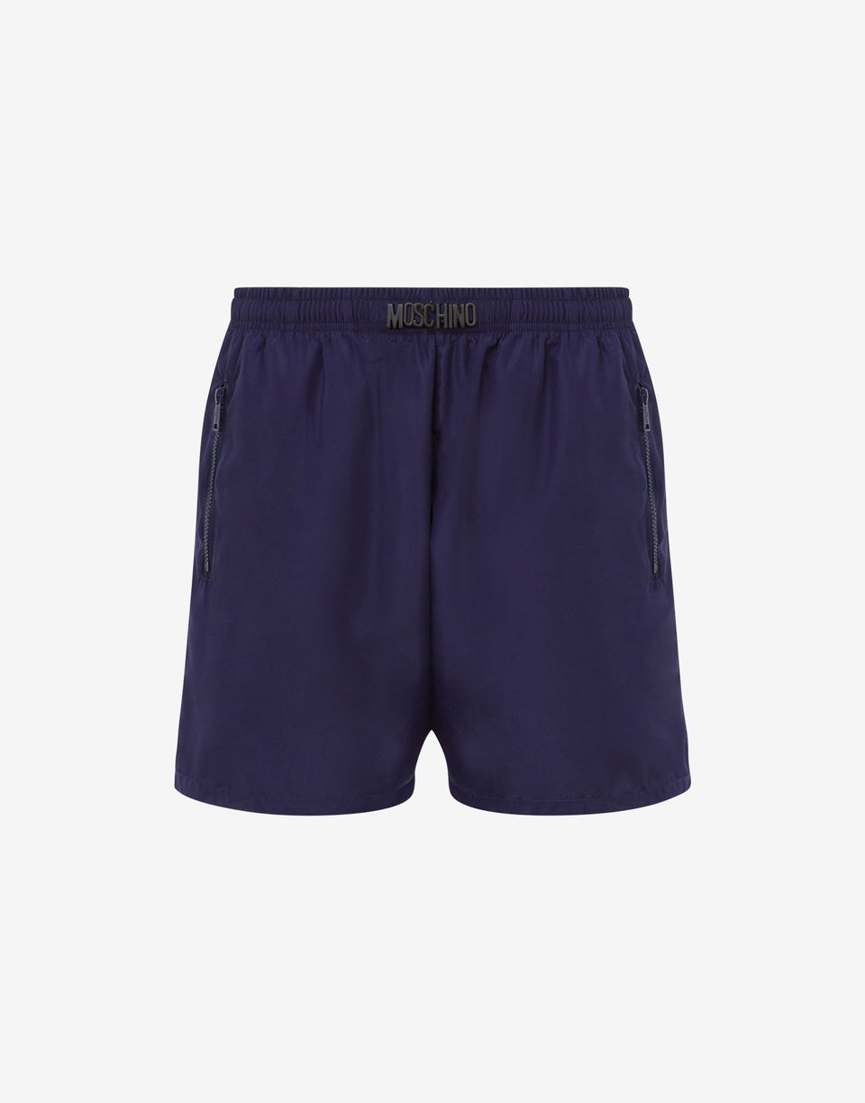 Boxer de bain Black Lettering Bleu foncé Moschino 0