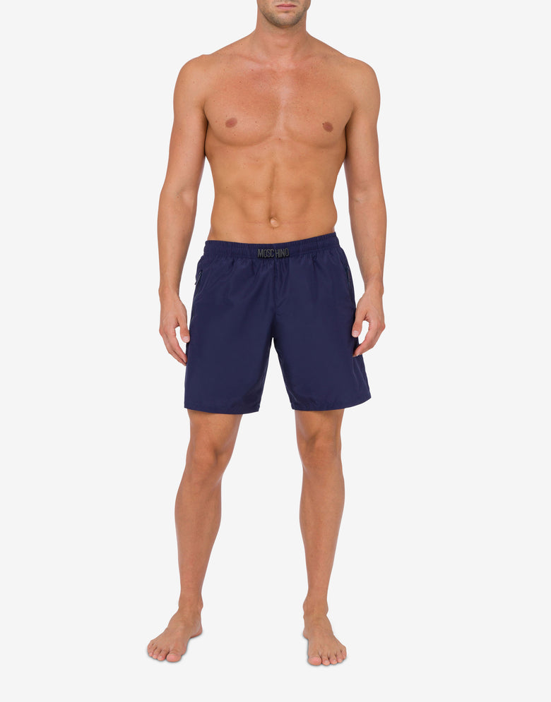 Boxer de bain Black Lettering Bleu foncé Moschino 1