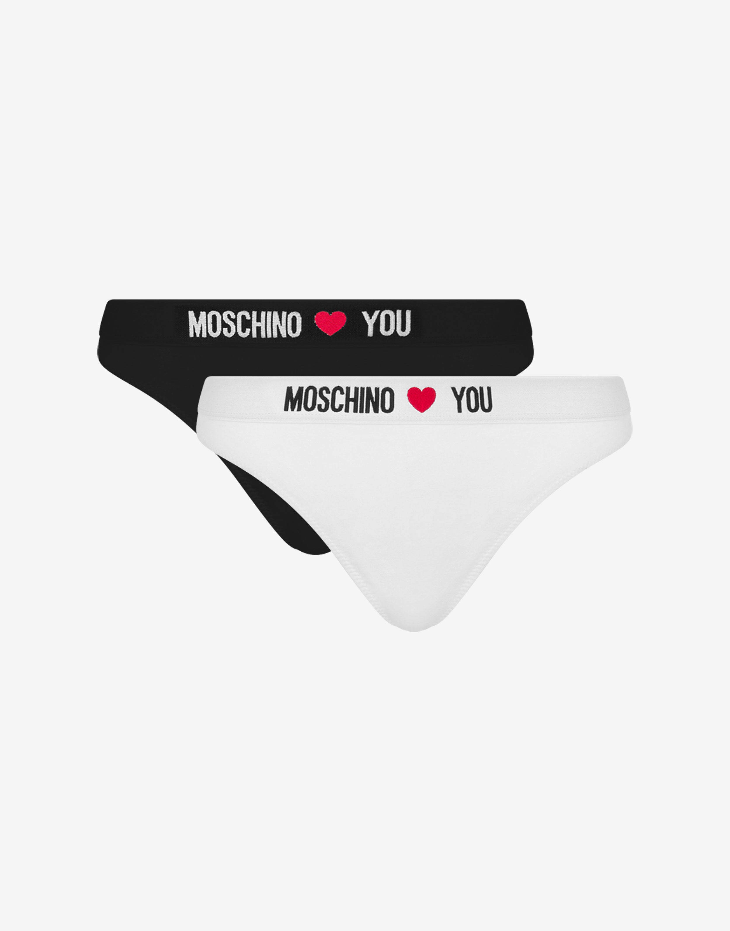 Stretch-Jersey Tanga Moschino Loves You