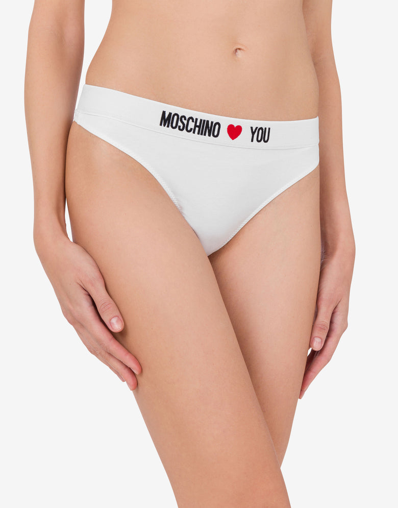 Tanga de punto elástico Moschino Loves You Negro Moschino 4