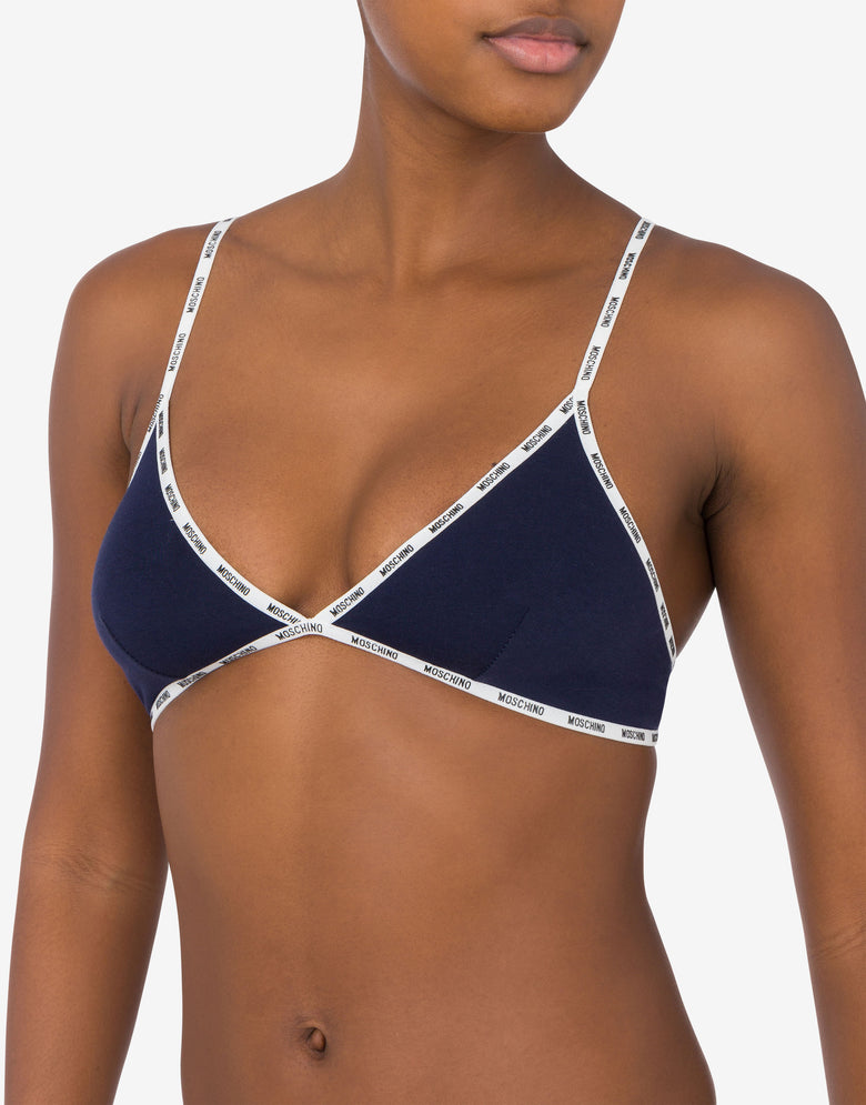 Soutien-gorge avec bordures logo Bleu foncé Moschino 1