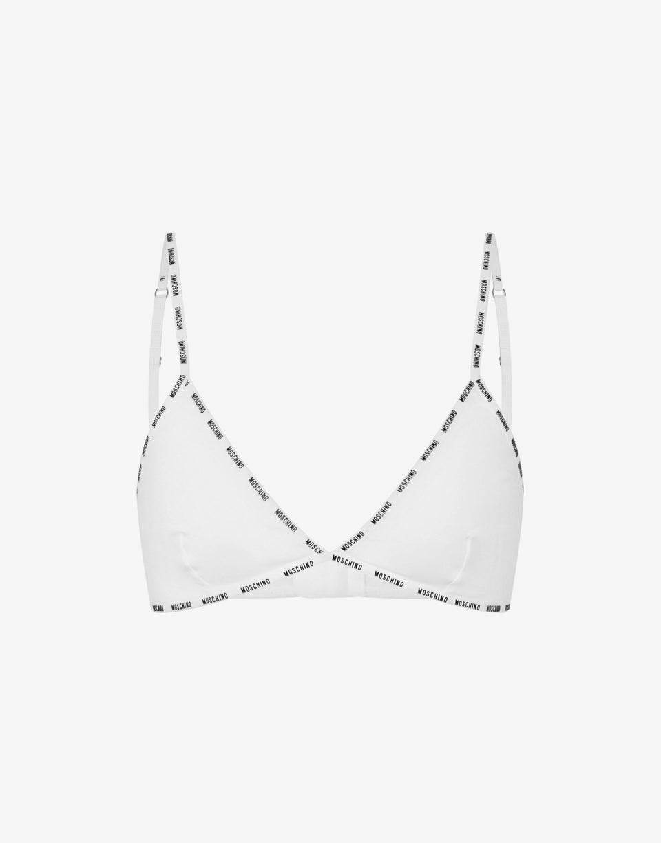 Soutien-gorge avec bordures logo Blanc Moschino 0
