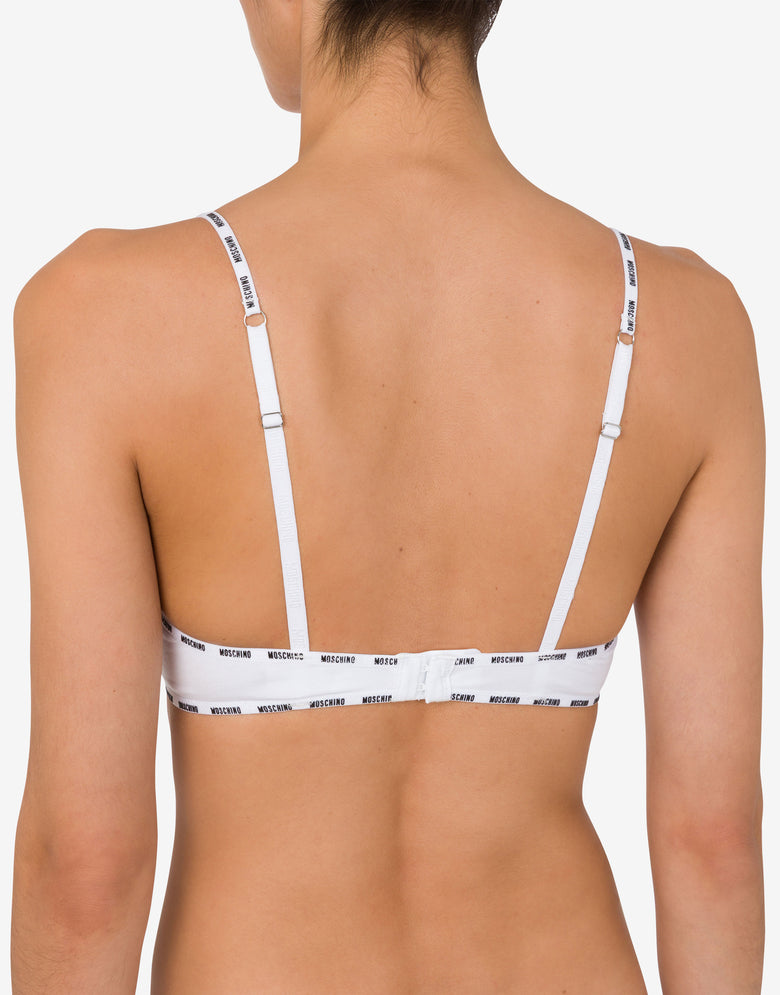 Soutien-gorge avec bordures logo Blanc Moschino 2