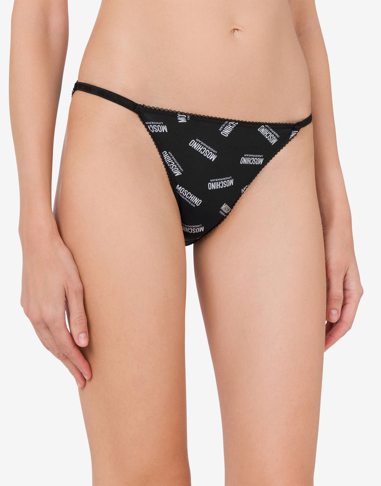 Ensemble de 3 slips en tulle et microfibre Noir Moschino 4
