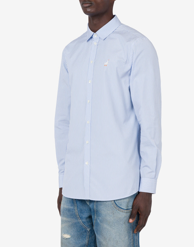 Camicia in popeline Goose Embroidery Azzurro Moschino 1