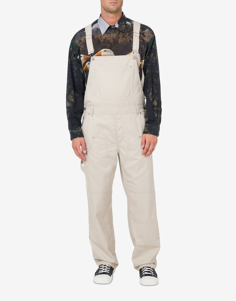 Gabardine-Latzhose Hellbeige Moschino 1