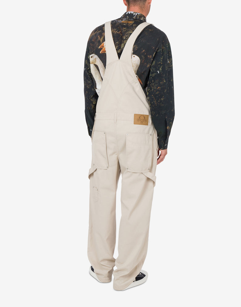 Gabardine-Latzhose Hellbeige Moschino 2