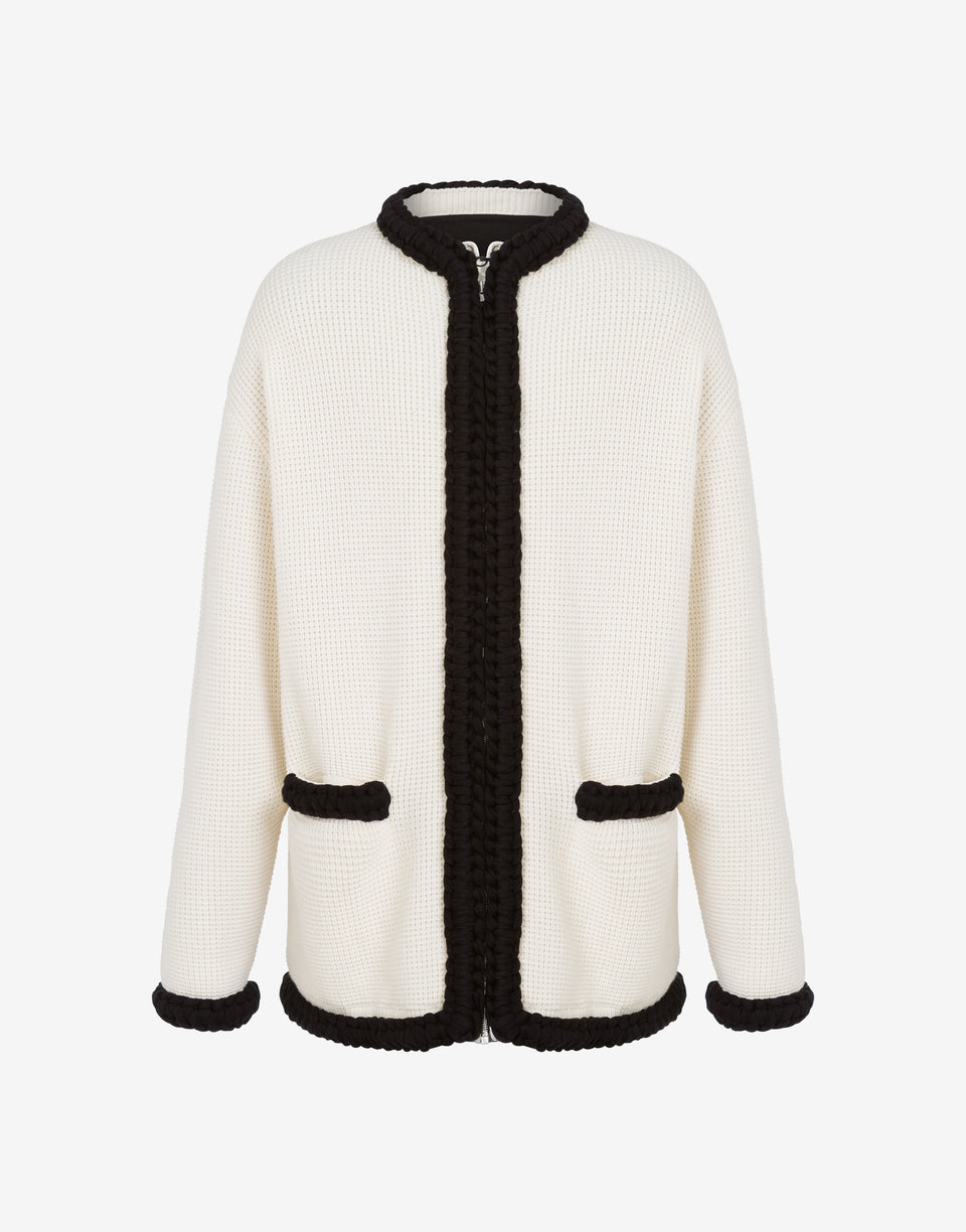 Jacke aus Bio-Baumwollmischung Elfenbein Moschino 0