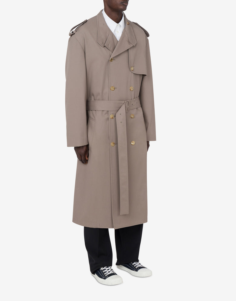 Gabardine Trench Coat Tailored Twist Light brown Moschino 1