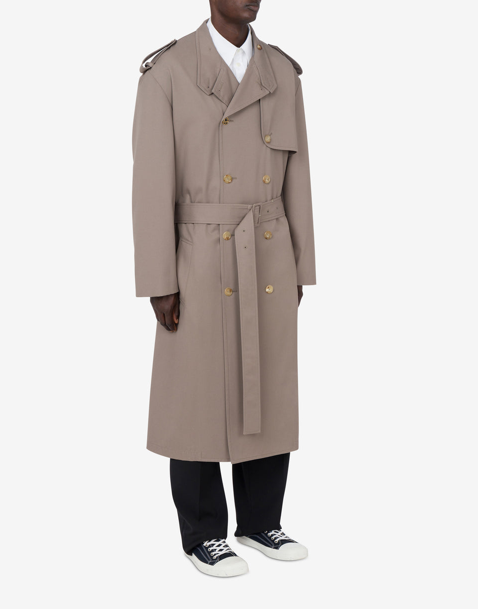 Trench in gabardina Tailored Twist Beige chiaro Moschino 1