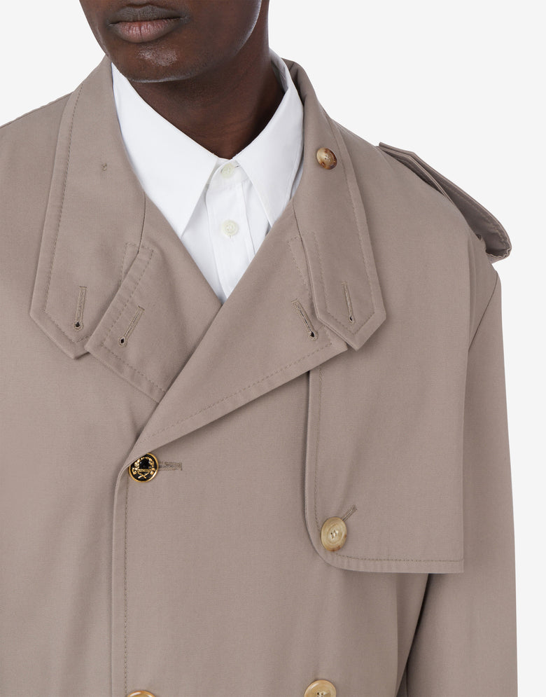 Gabardine Trench Coat Tailored Twist Light brown Moschino 3