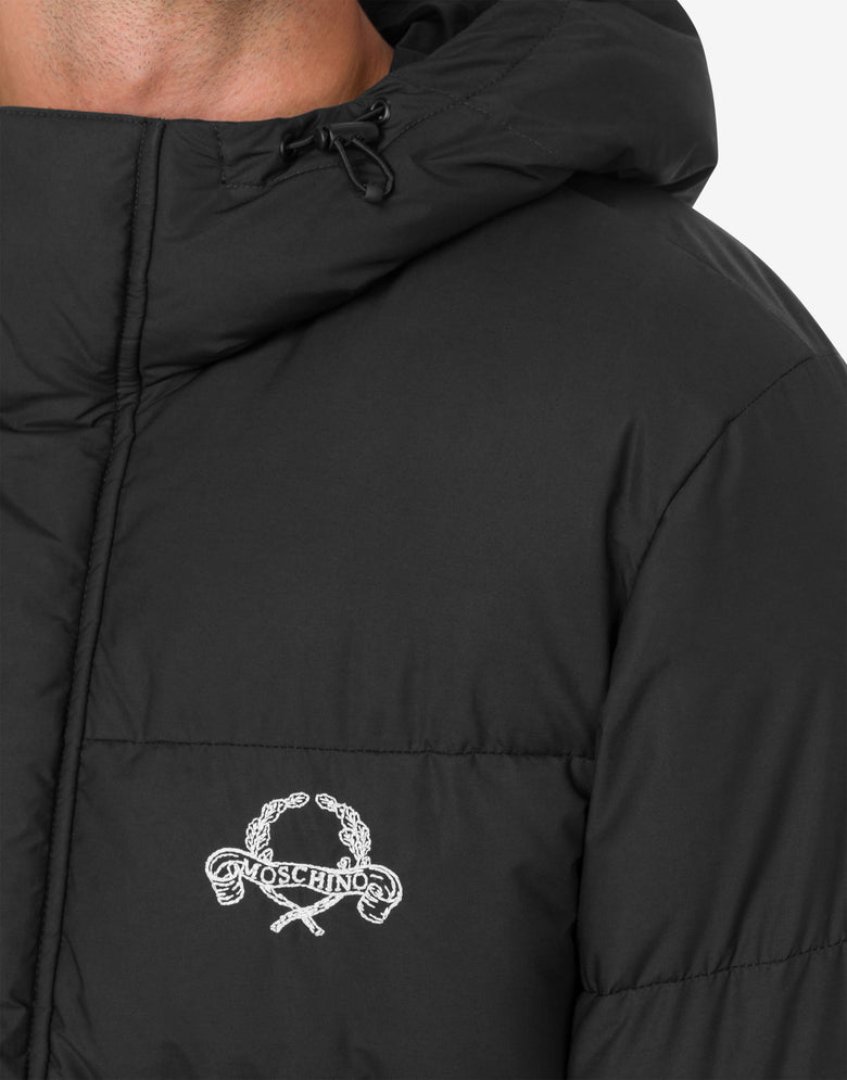 Doudoune en nylon Laurel Crown Logo Noir Moschino 3