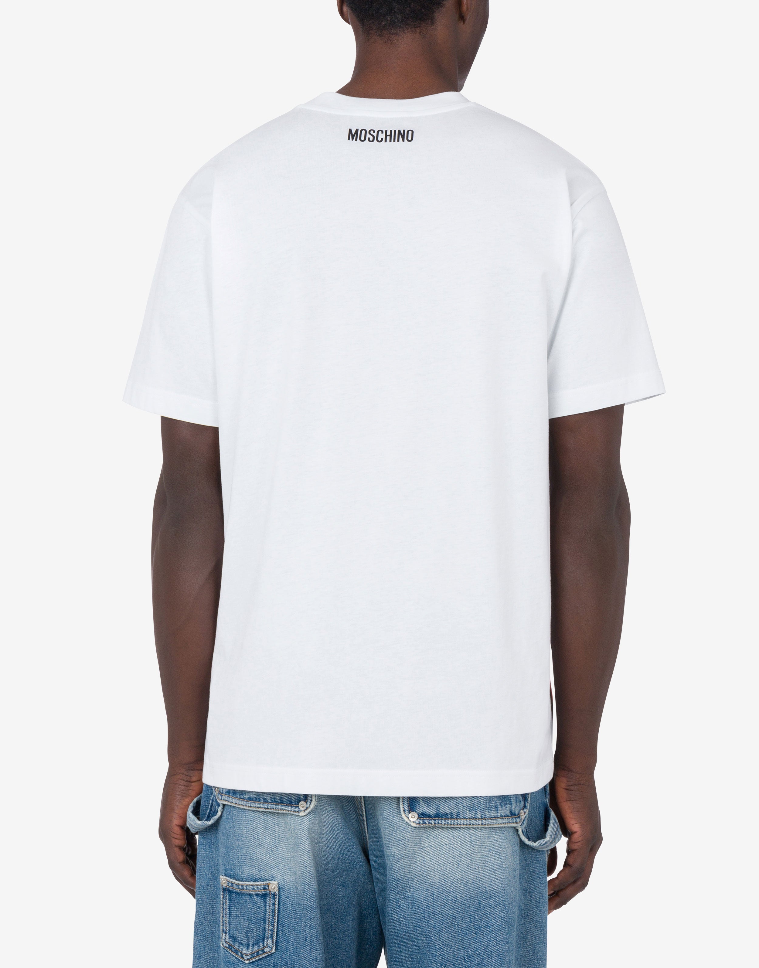 ★Moschino★  T-shirt White AEF251EA071505411001 AEF251 Stretch jersey t-shirt with logo | Moschino