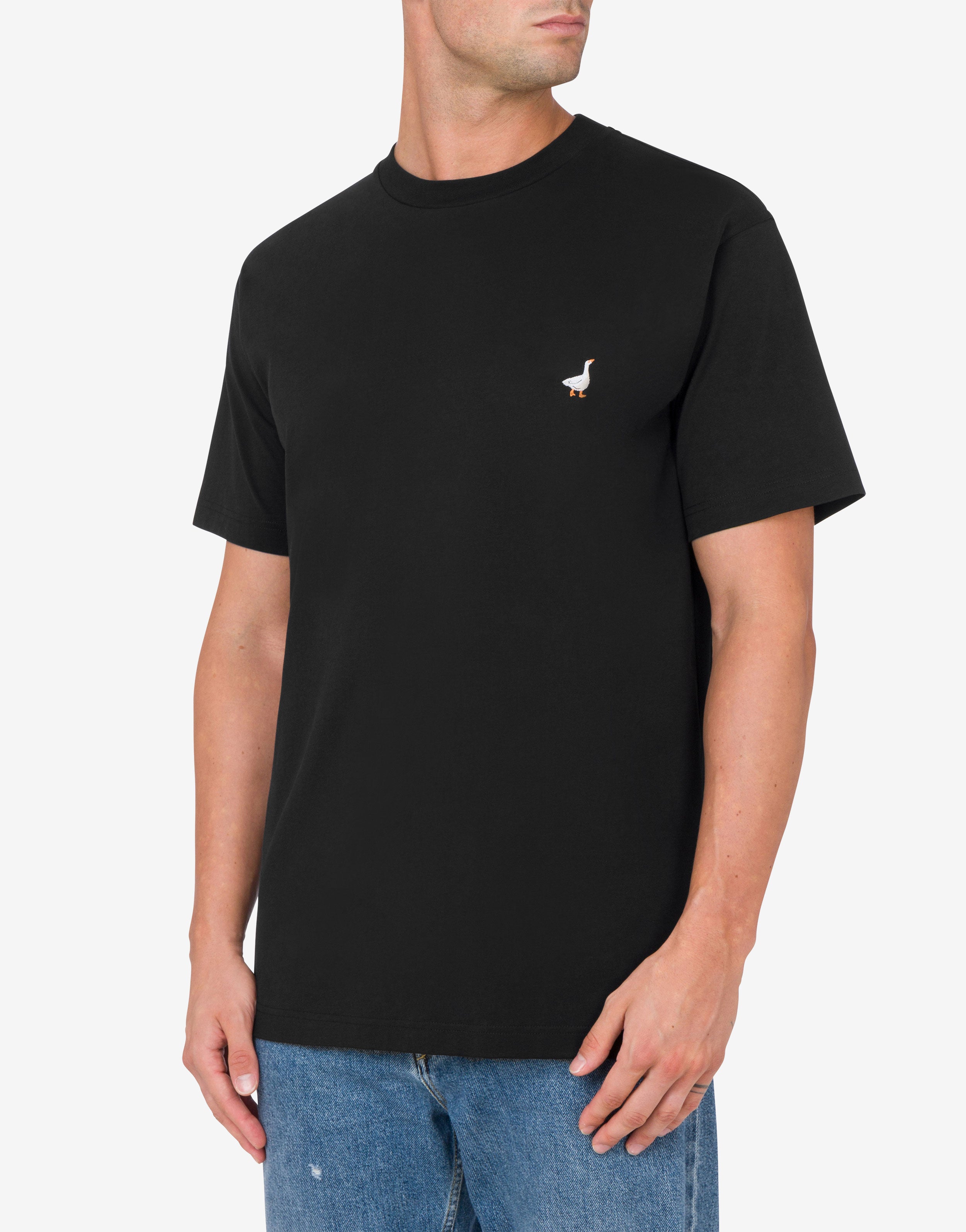 ★Moschino★ Goose Embroidered T-Shirt Black AEF251EA0714054 T-shirt Goose Embroidery | Moschino