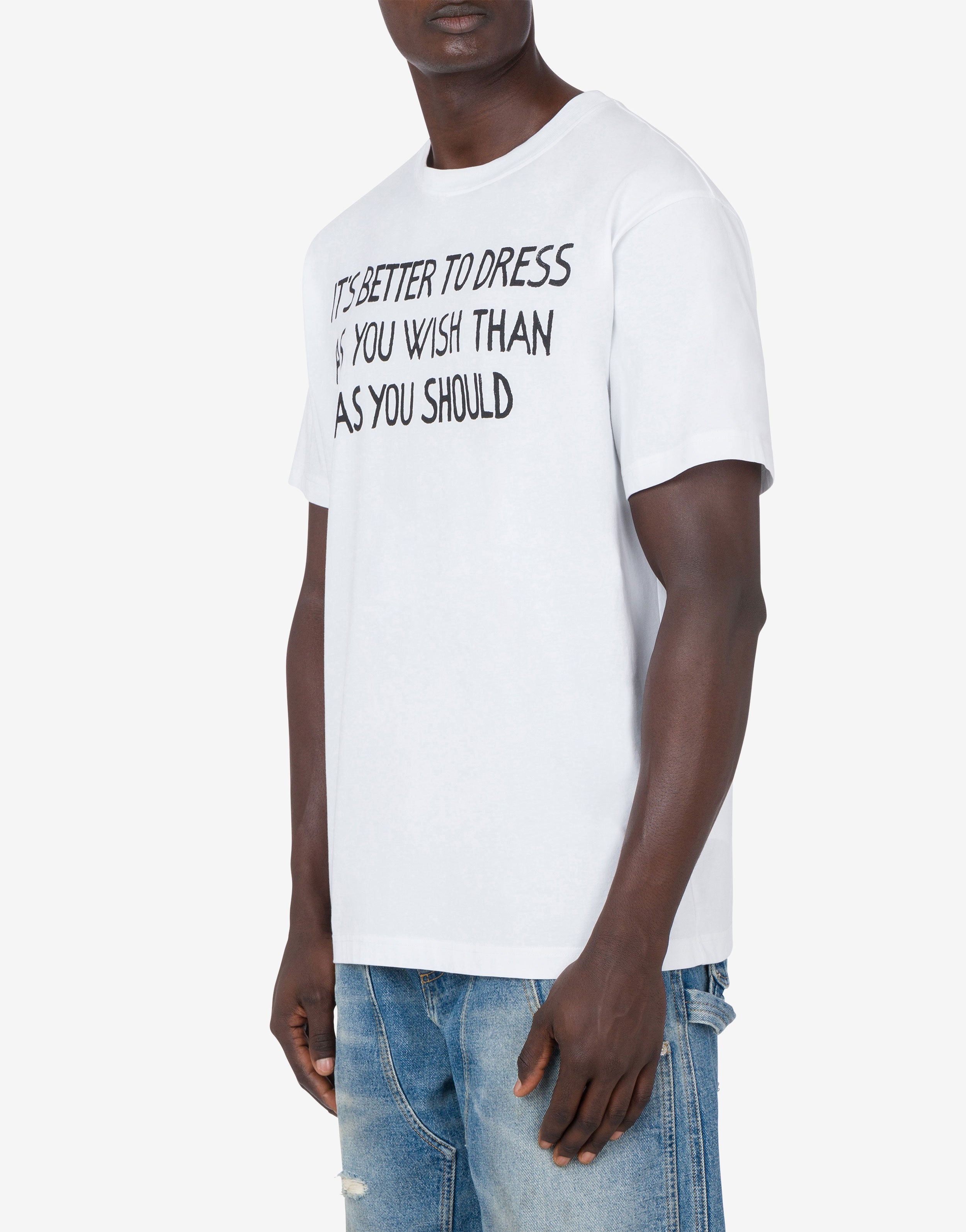 ★Moschino★  T-shirt White AEF251EA071505411001 AEF251 T-shirt Message Print | Moschino