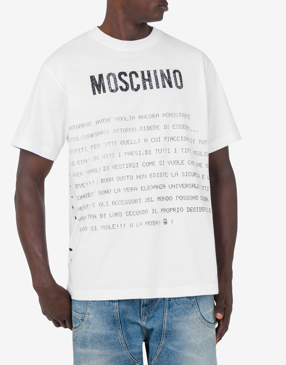 T-Shirt Message-Print Weiß Moschino 1