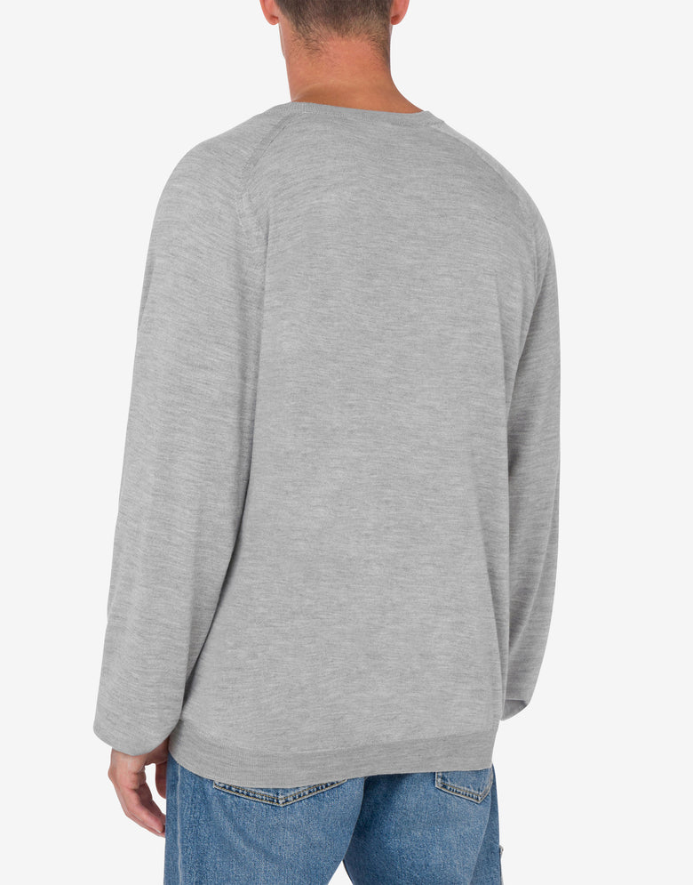 Wool Cardigan Golden M Grey Moschino 2