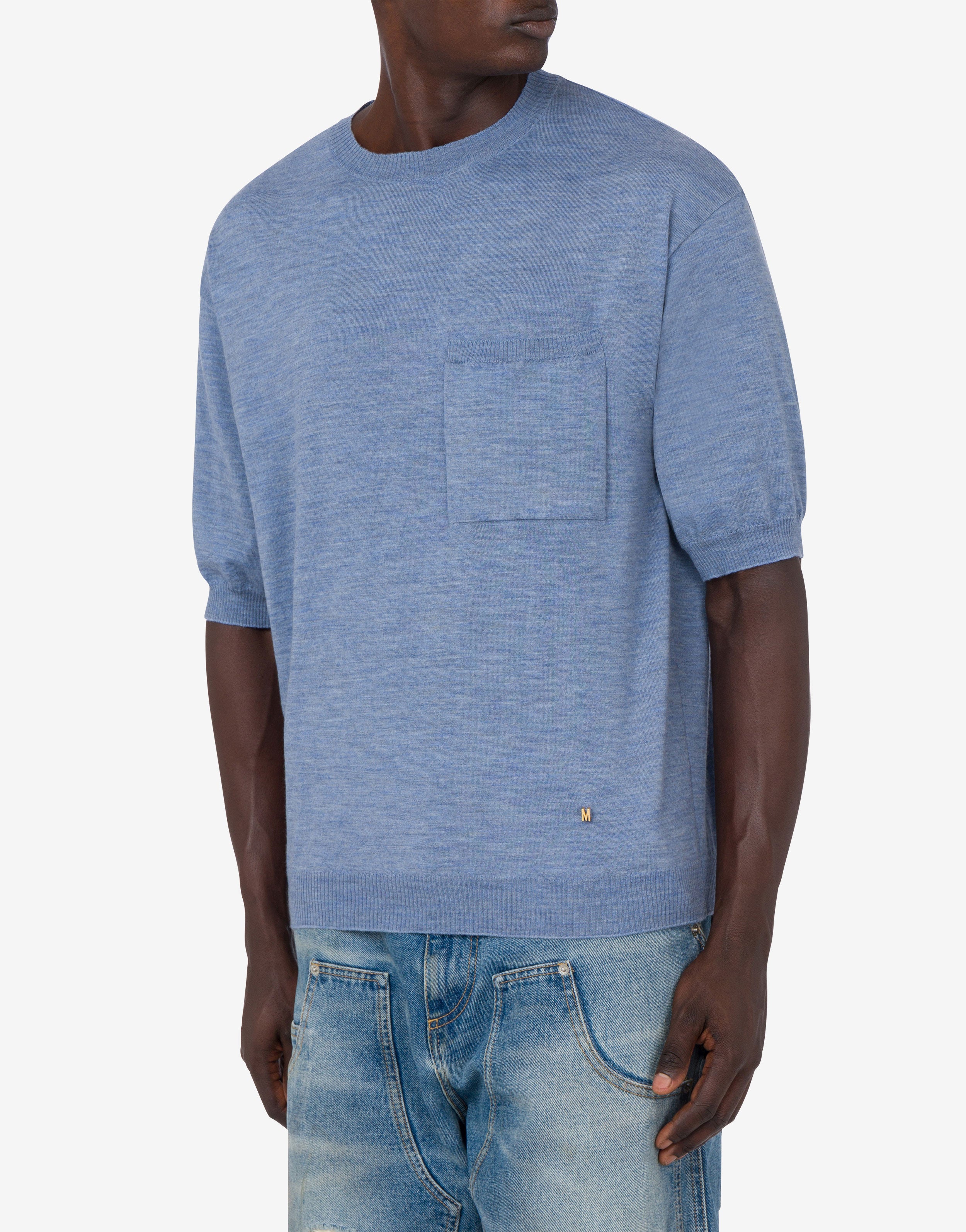 モコ Wool and Silk Sweater Golden M | Moschino