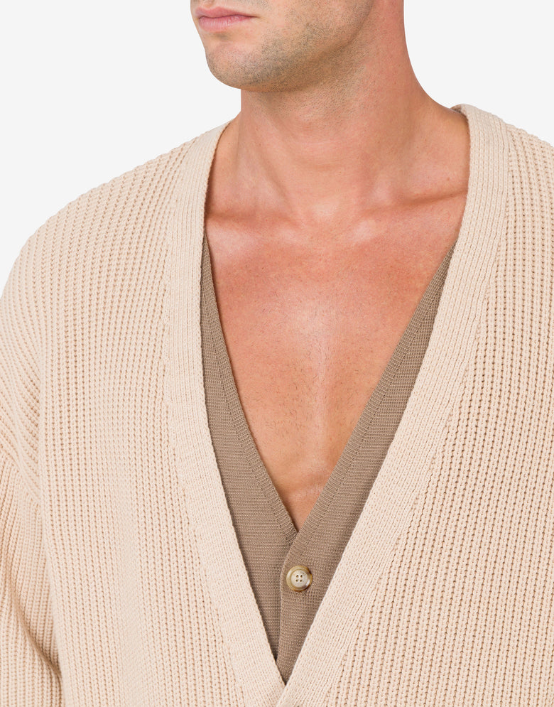 Cardigan aus Bio-Baumwollmischung Beige Moschino 3