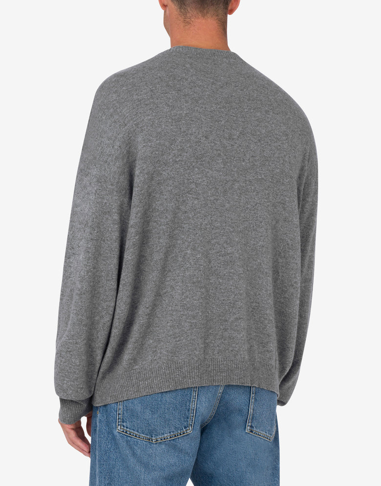 Pullover in lana e cashmere Laurel Crown Embroidery Grigio Moschino 2