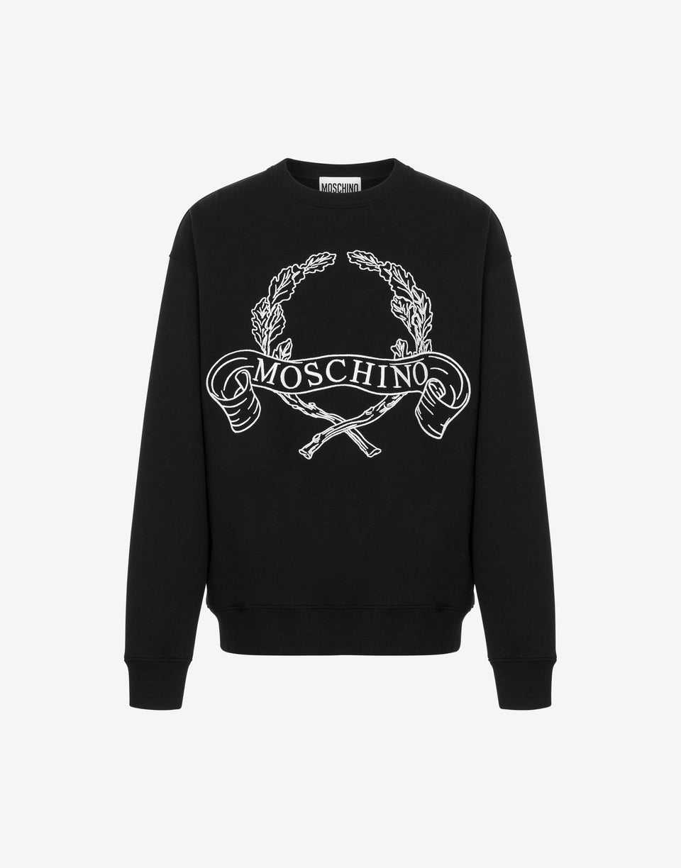 Sweatshirt Laurel Crown Embroidery Black Moschino 0