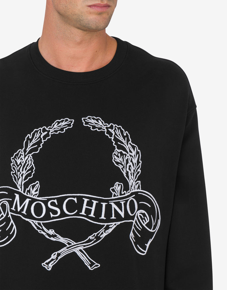 Sweatshirt Laurel Crown Embroidery Black Moschino 3