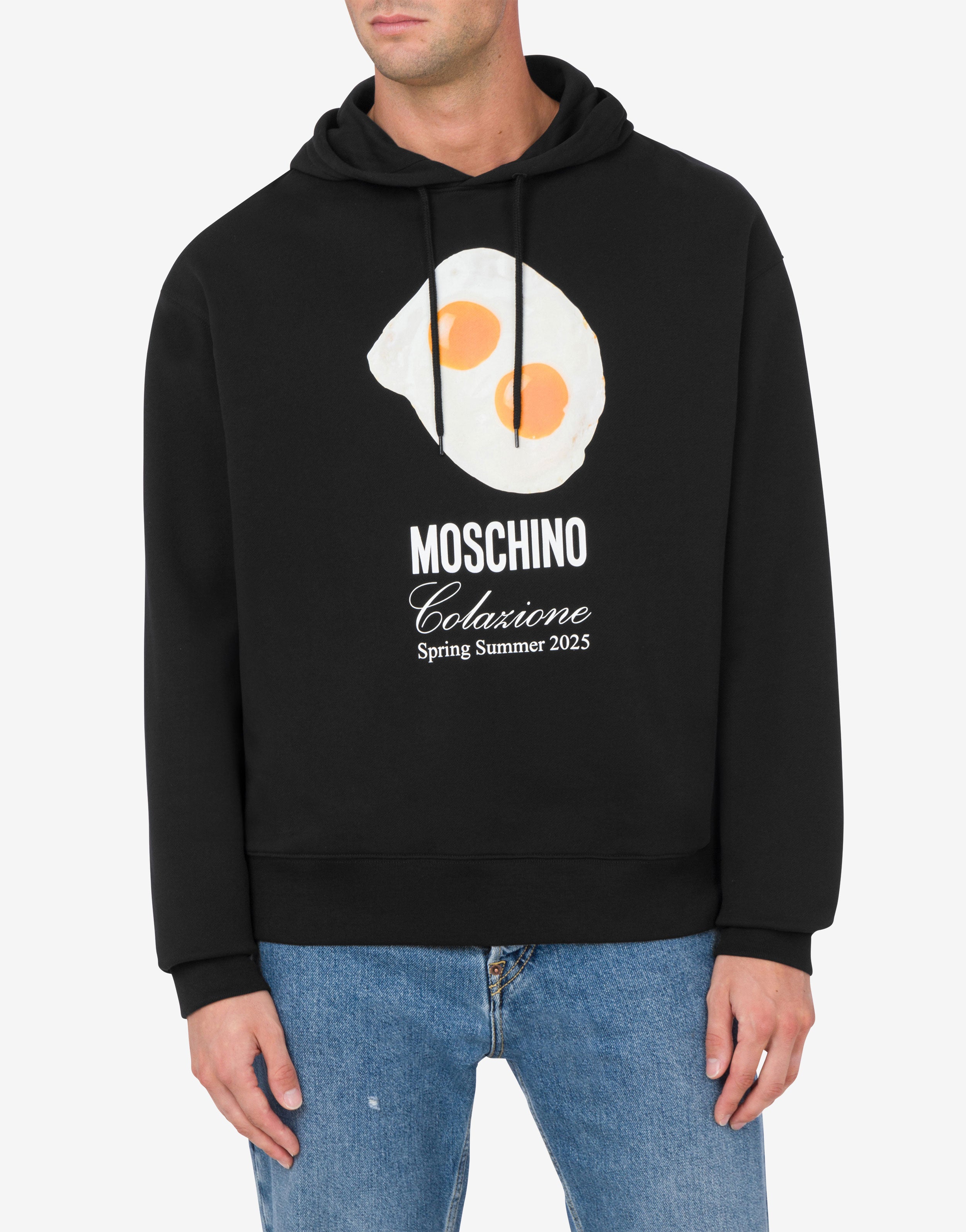 【関税込み】Moschino ブラック Eggs Print フーディ Hoodie Eggs | Moschino