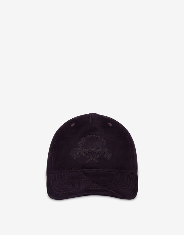 Wildlederhut Laurel Crown Logo Dunkelviolett Moschino 0