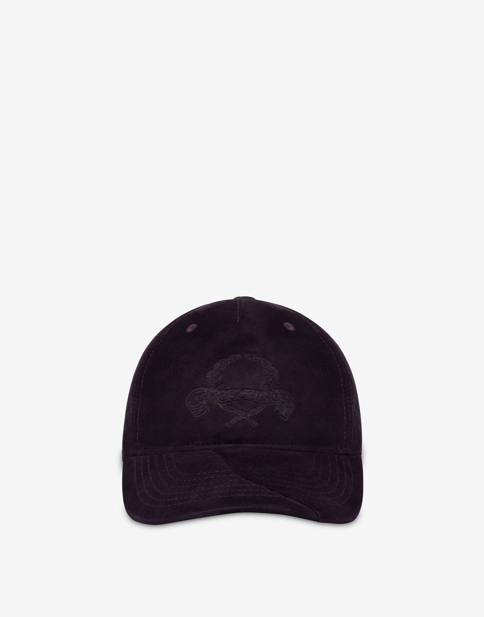 Wildlederhut Laurel Crown Logo Dunkelviolett Moschino 0