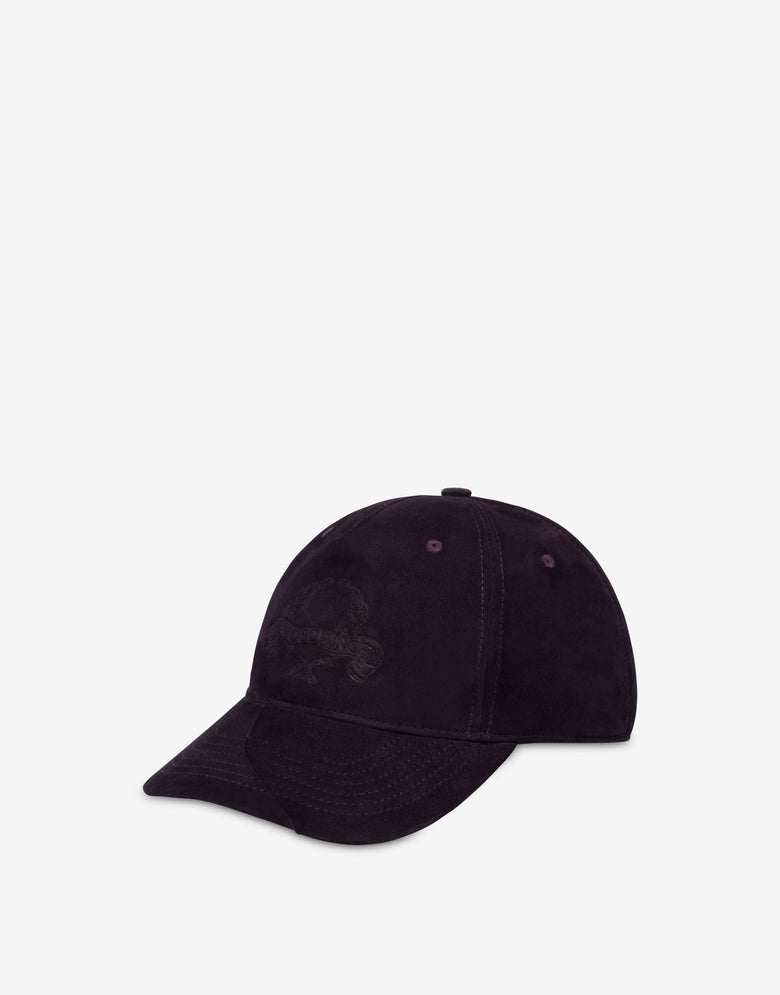Wildlederhut Laurel Crown Logo Dunkelviolett Moschino 2