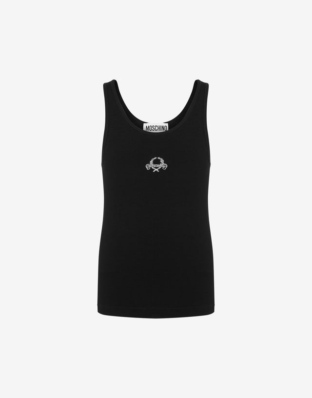 Tank top Laurel Crown Embroidery Nero Moschino 0