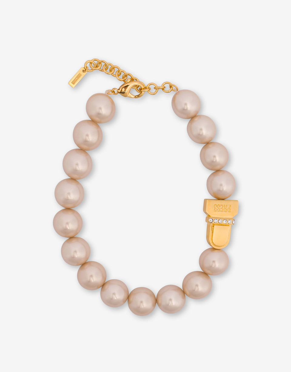Choker necklace with pearls White Moschino 0