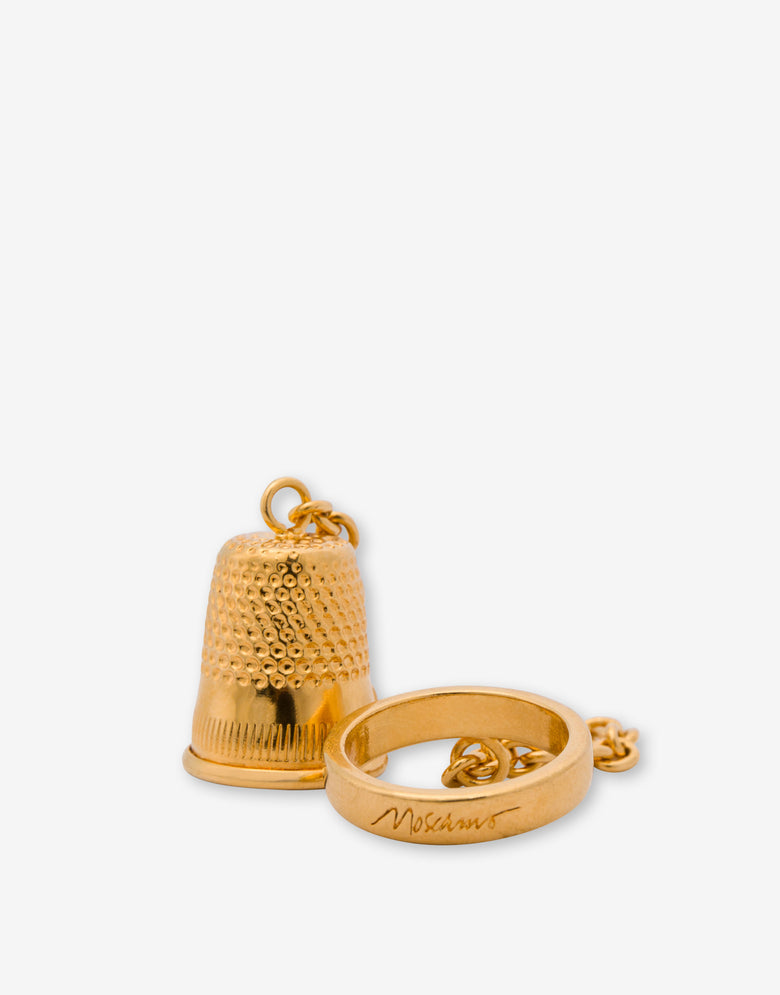 Metal ring with charm Gold Moschino 2