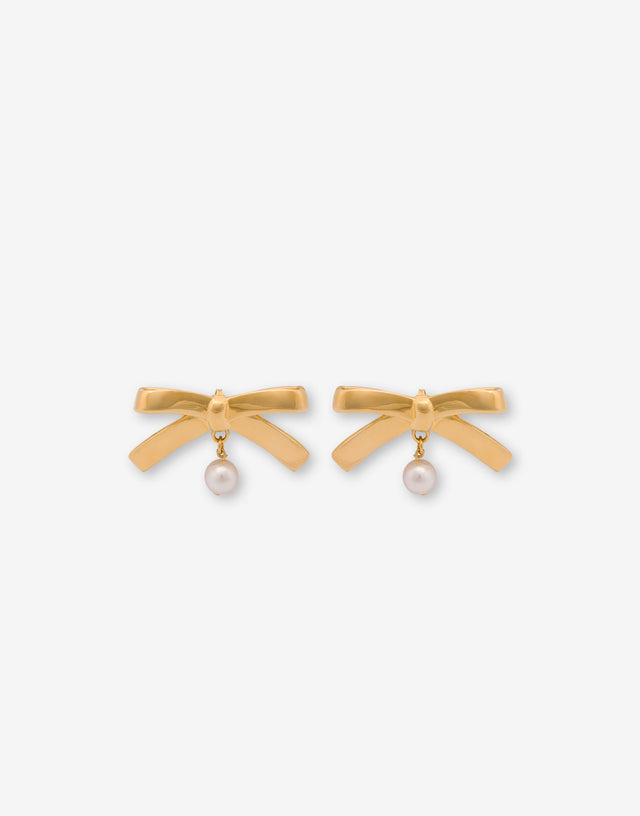 Pendientes de metal con perla Gold Moschino 0