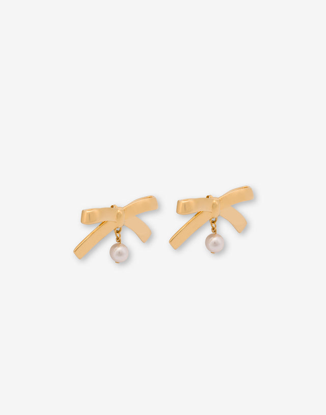 Pendientes de metal con perla Gold Moschino 1