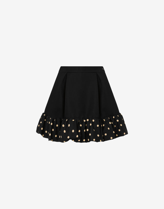 Polka Dots wool blend diagonal miniskirt Black Moschino 0