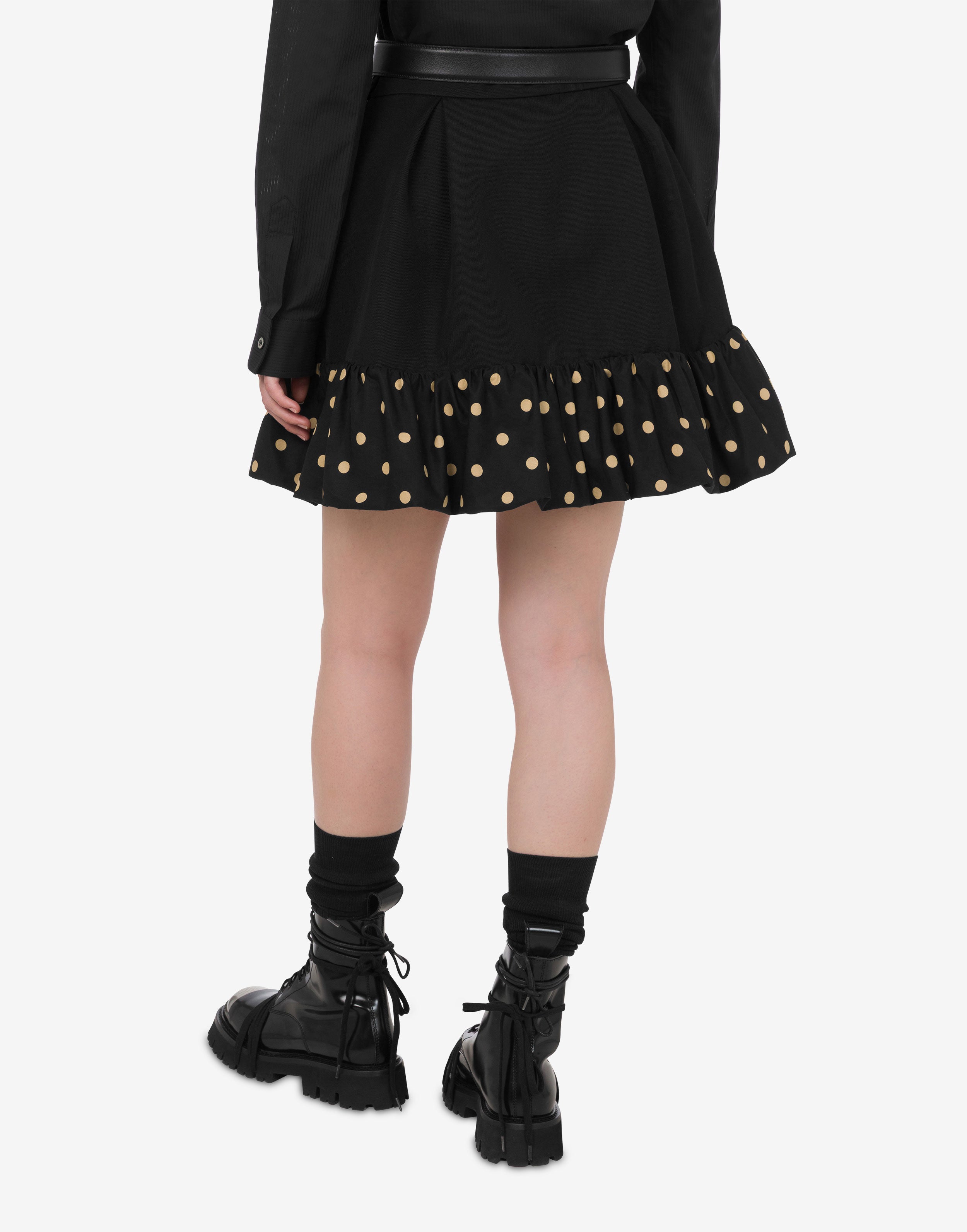 Polka Dots wool blend diagonal miniskirt | Moschino