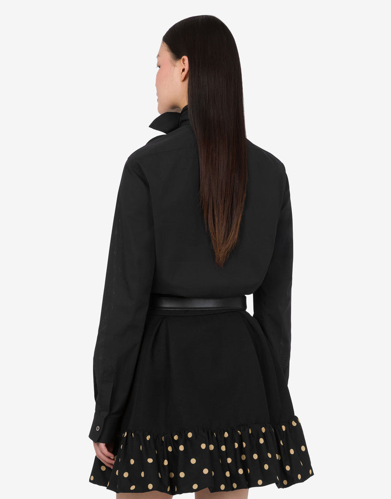 Cotton poplin jacquard shirt Black Moschino 3