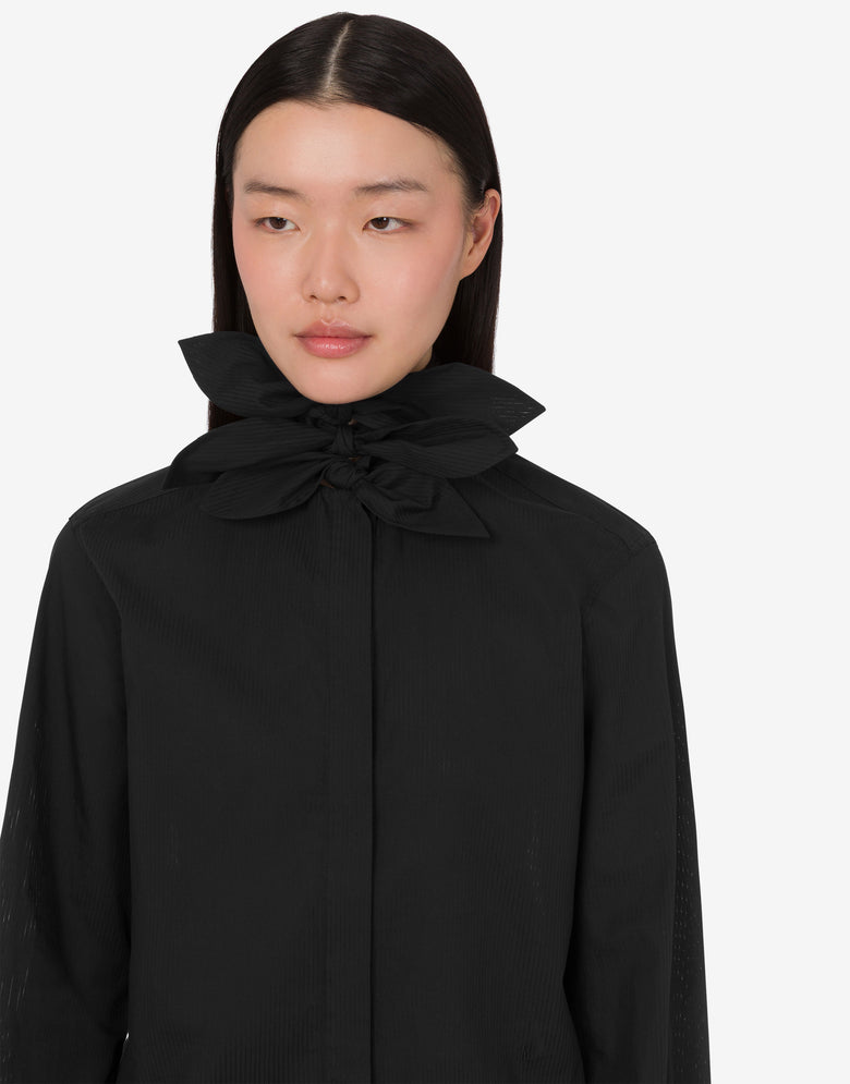 Cotton poplin jacquard shirt Black Moschino 4