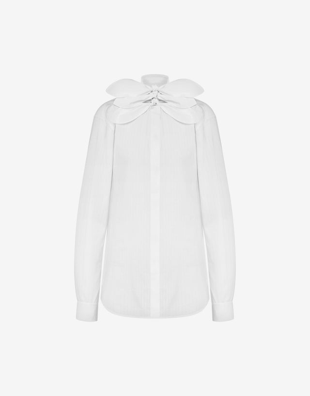 Cotton poplin jacquard shirt White Moschino 0