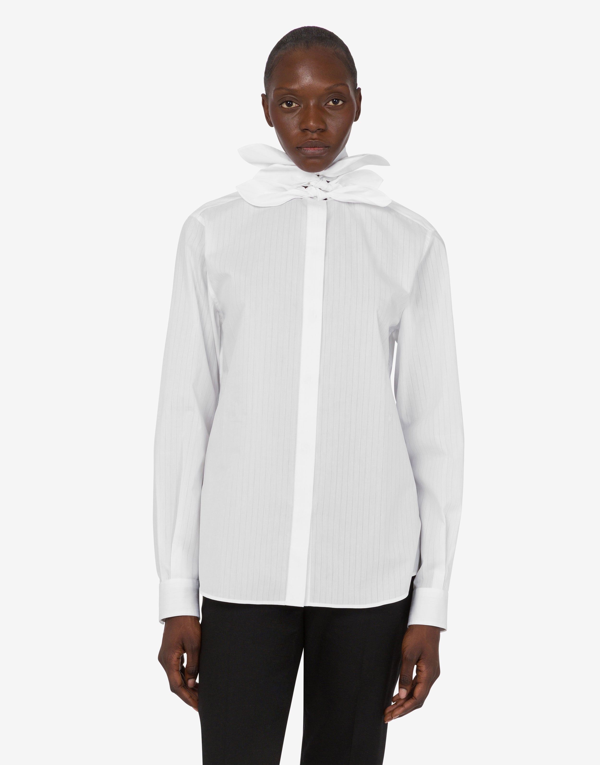 Cotton poplin jacquard shirt | Moschino