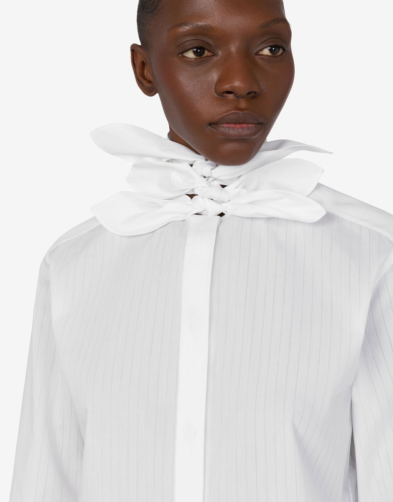Cotton poplin jacquard shirt White Moschino 4