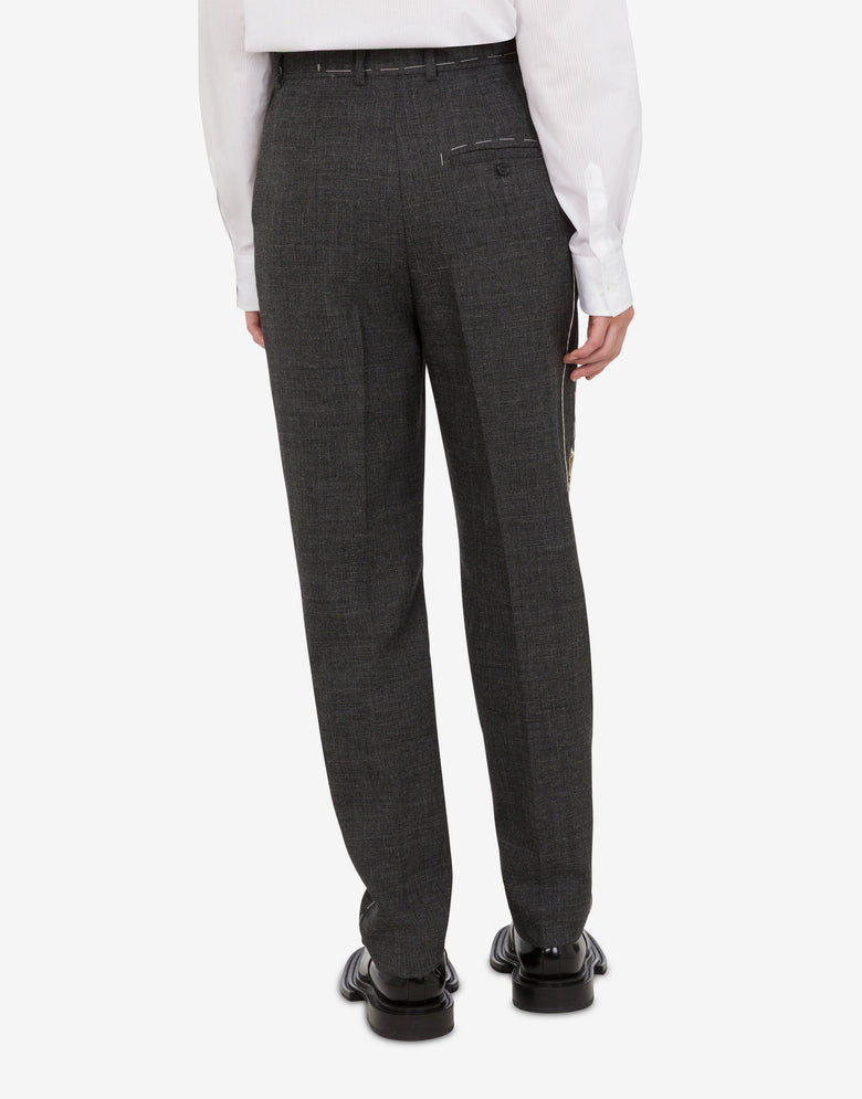 Pantalón de lona bordada Gris oscuro Moschino 3