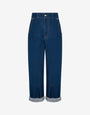 Pantalone in denim blu di cotone