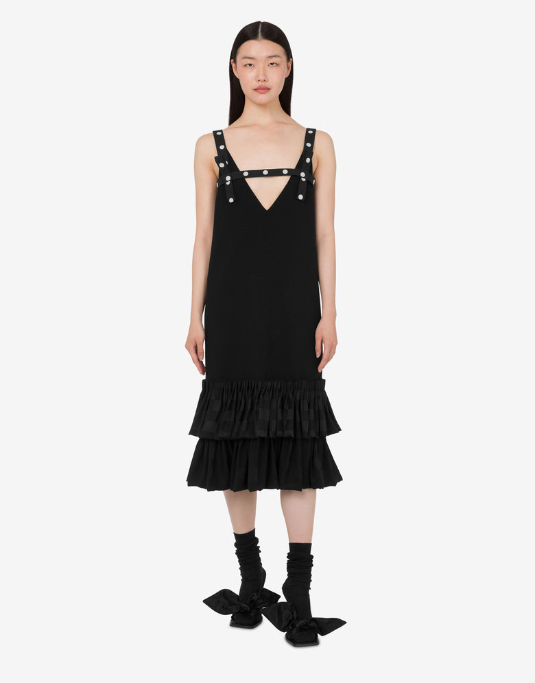 Vestido de crepé elástico Negro Moschino 1