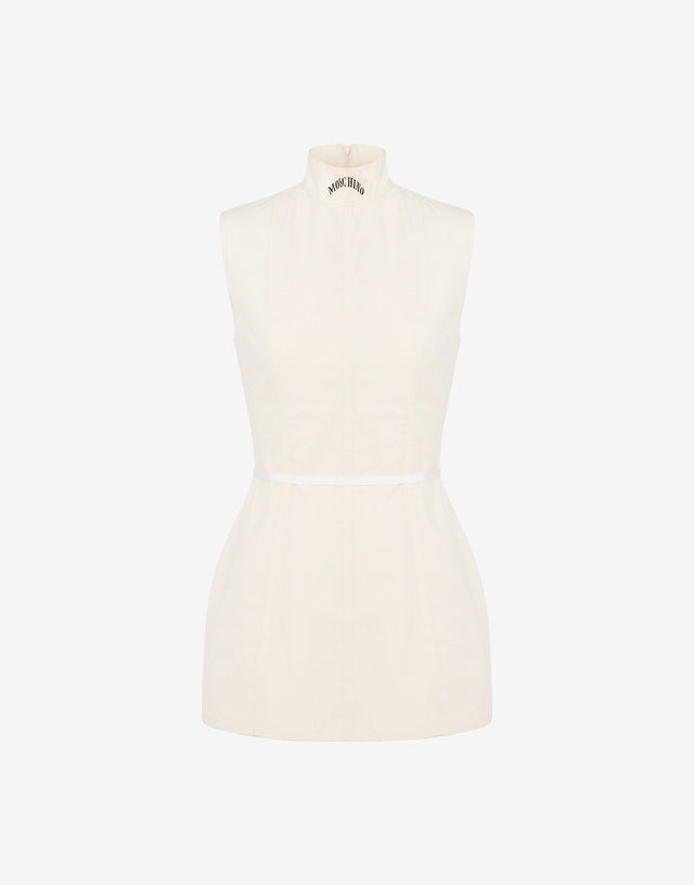 Raw cotton canvas dress Ivory Moschino 0