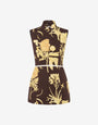 Printed cotton poplin dress