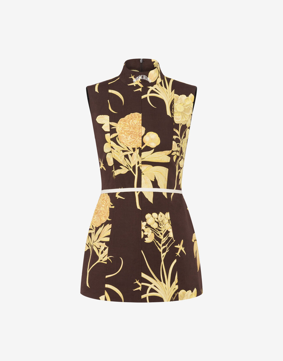 Abito in popeline di cotone stampato Marrone scuro Moschino 0