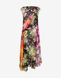 Vestido de georgette de seda estampado